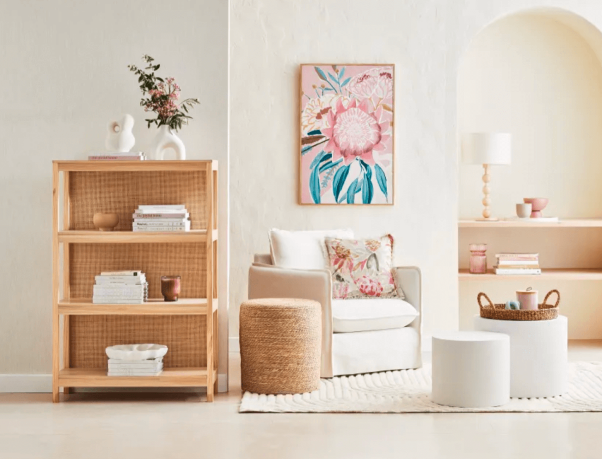 Kmart rattan bookshelf sale